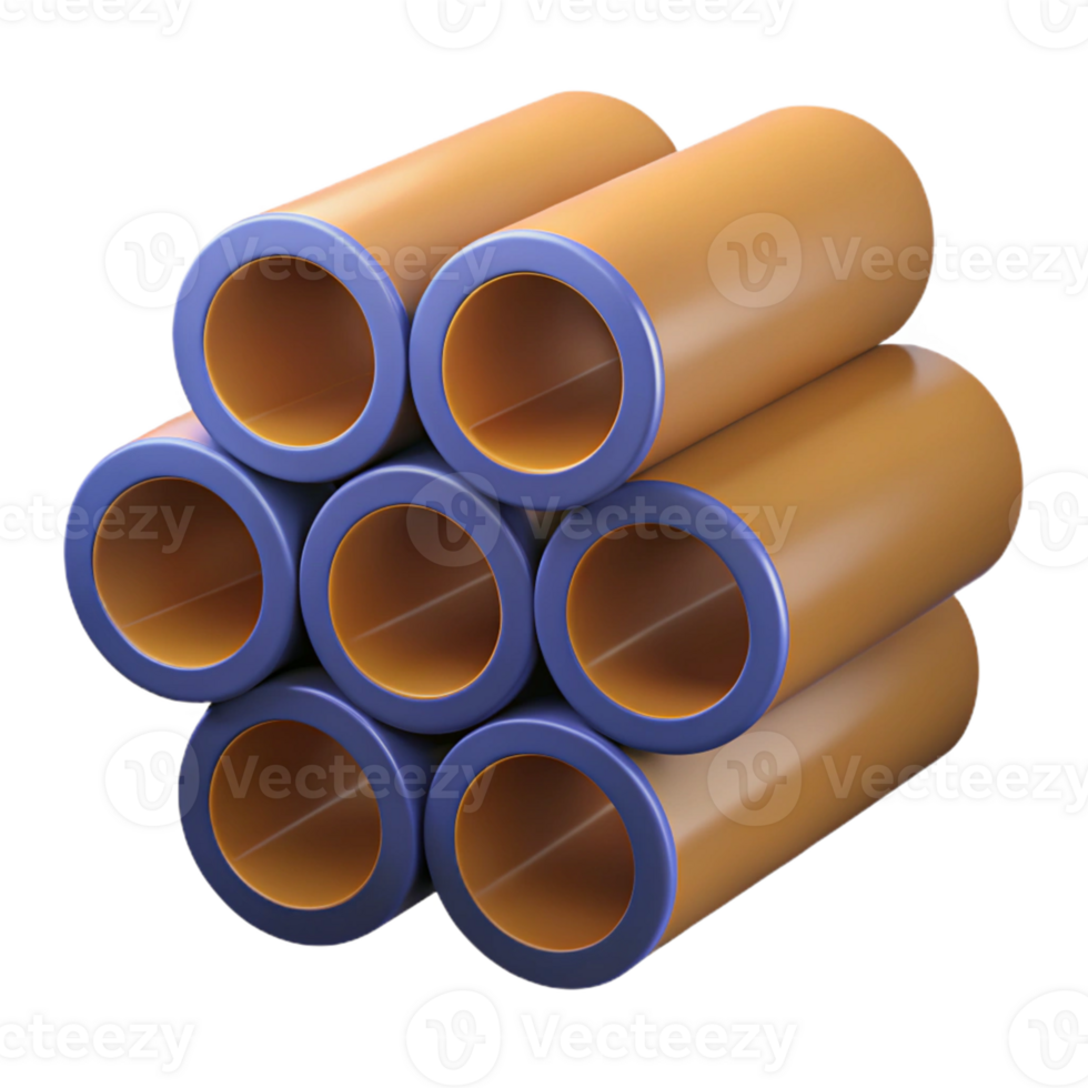 Abstract 3D Render Orange Blue Tubes png