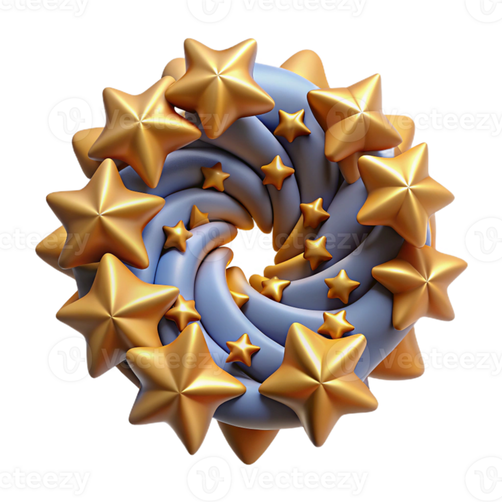 Golden Stars 3D Illustration png