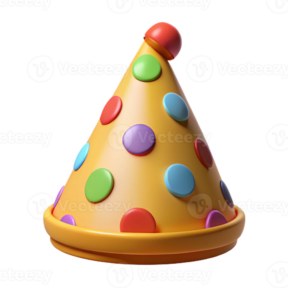 Colorful Party Hat 3D Render png