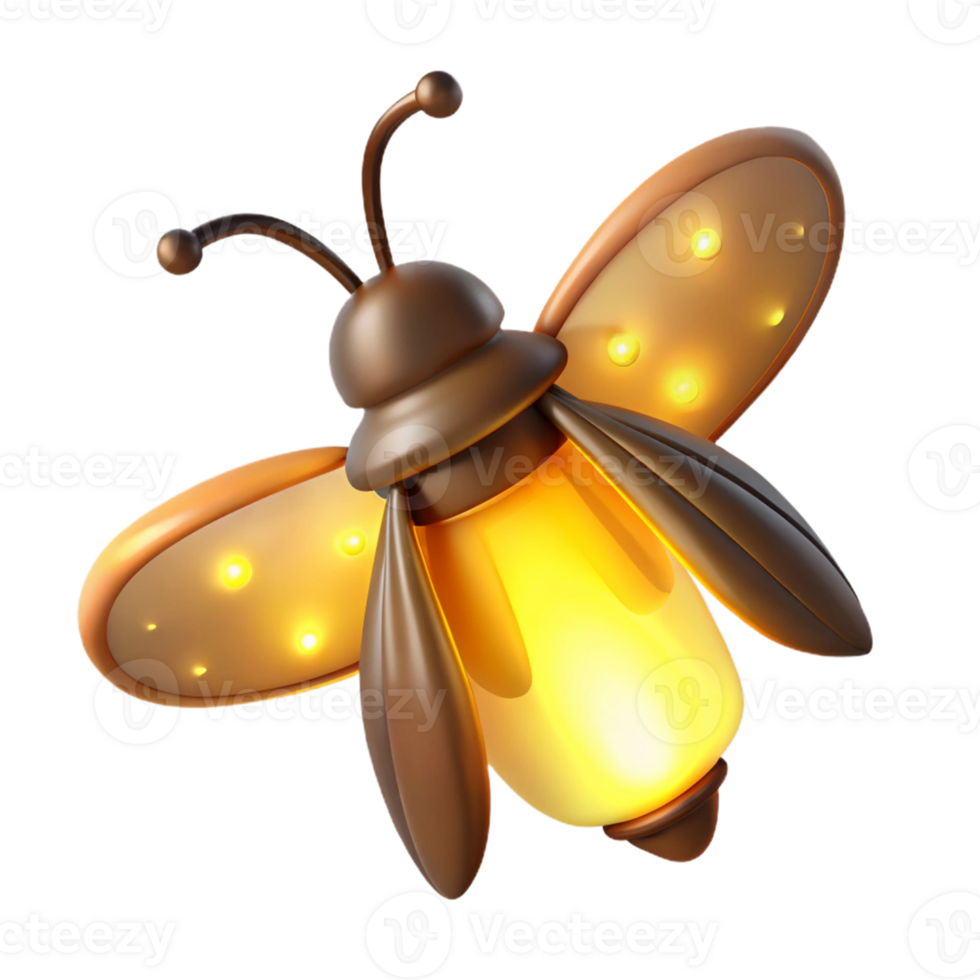 Glowing 3D Firefly Illustration png