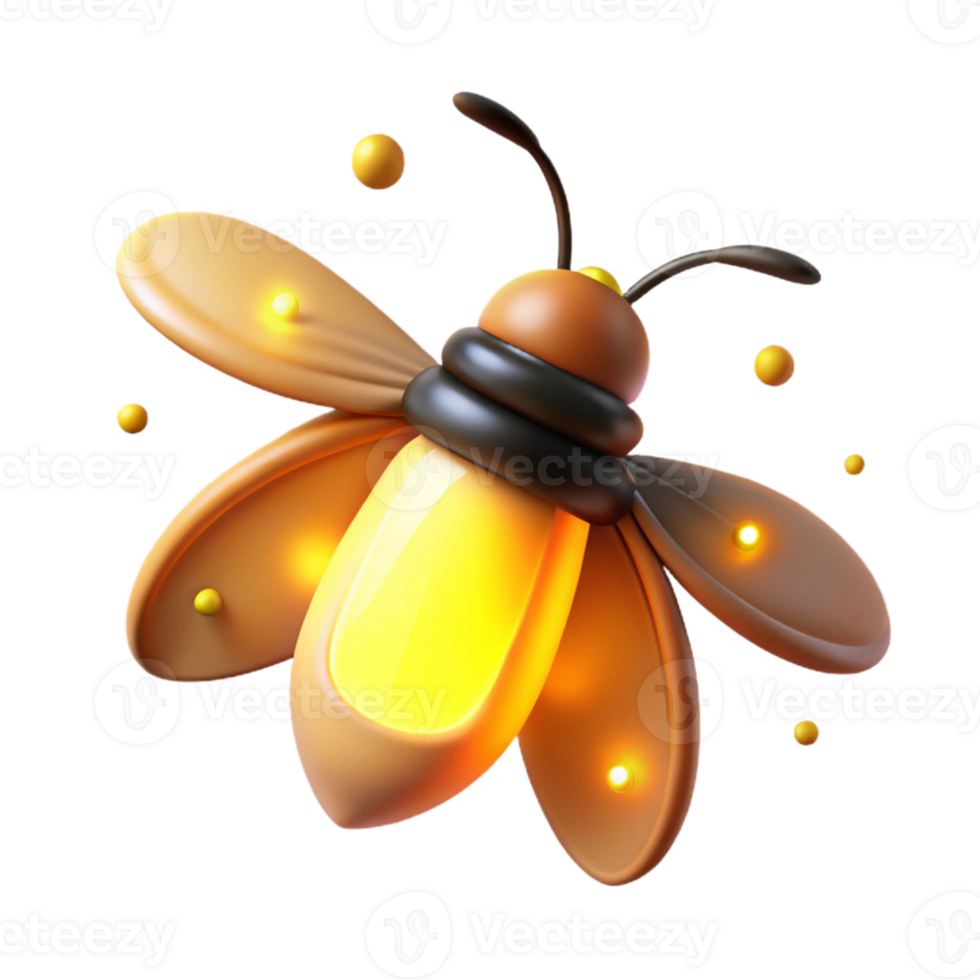 Glowing 3D Firefly Illustration png