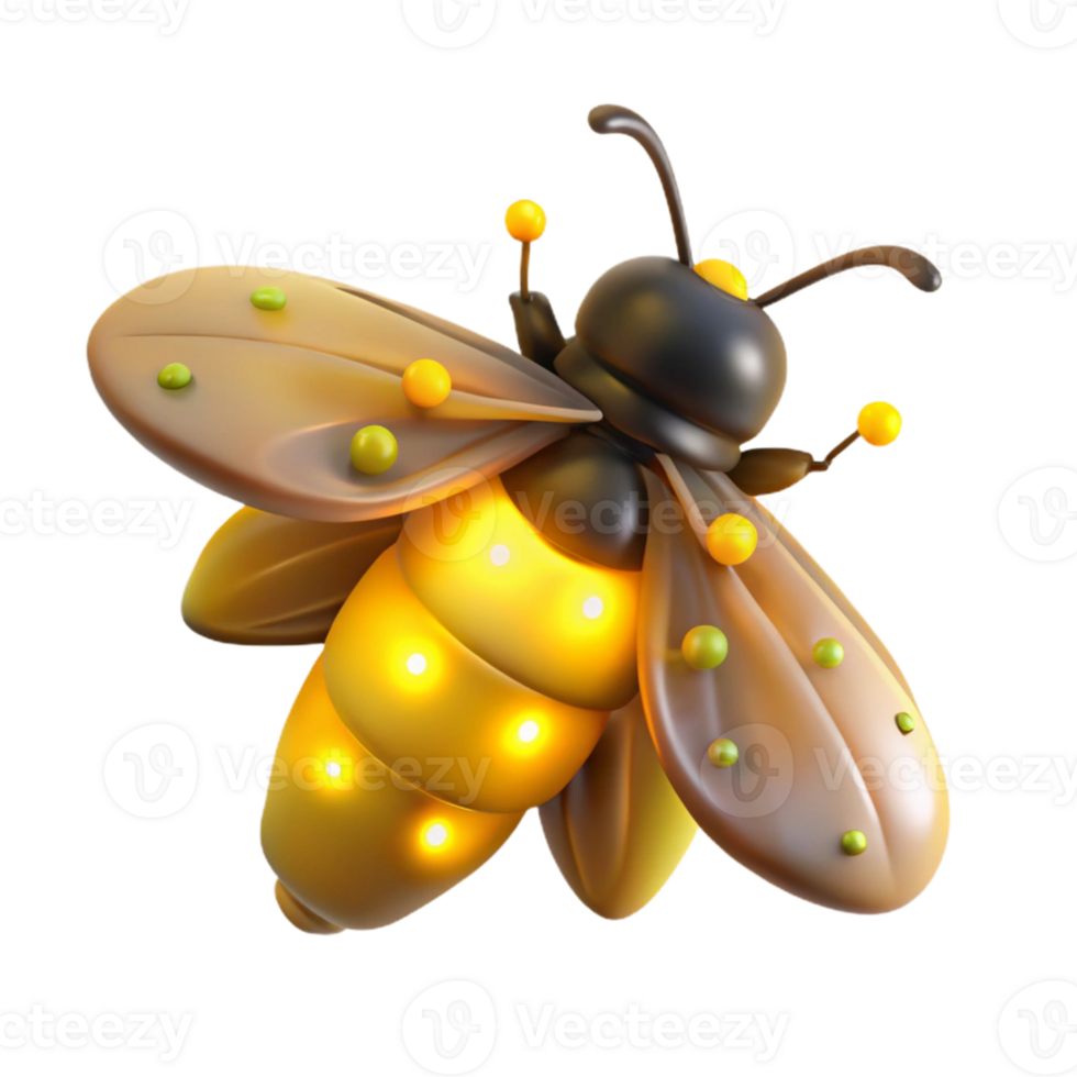 Glowing 3D Firefly Illustration png