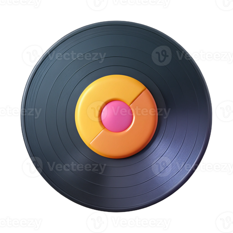 3D Render Vinyl Record Abstract Background png