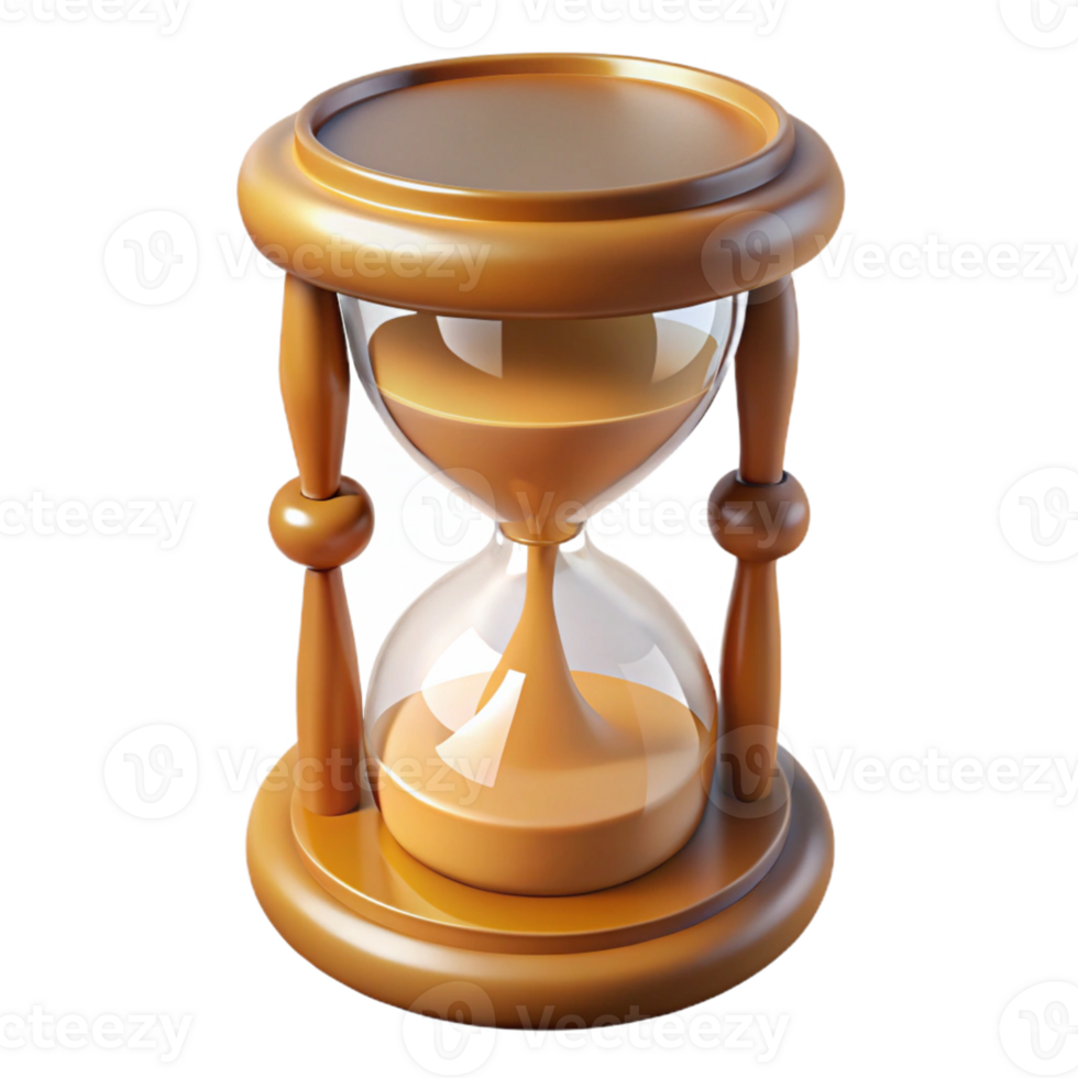 3D Hourglass Illustration Time Measurement png