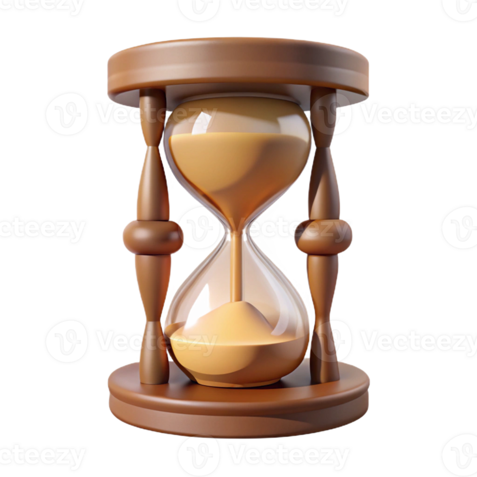 3D Render Hourglass Time Sand Clock png