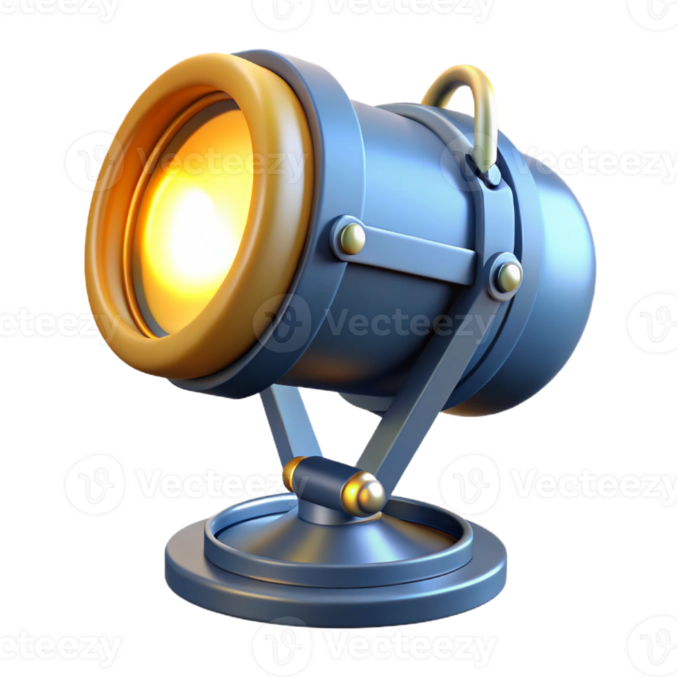 3D Render Retro Spotlight Illustration png
