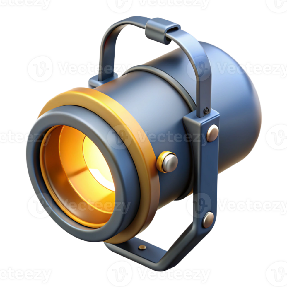 3D Spotlight Illustration Gold Accents png