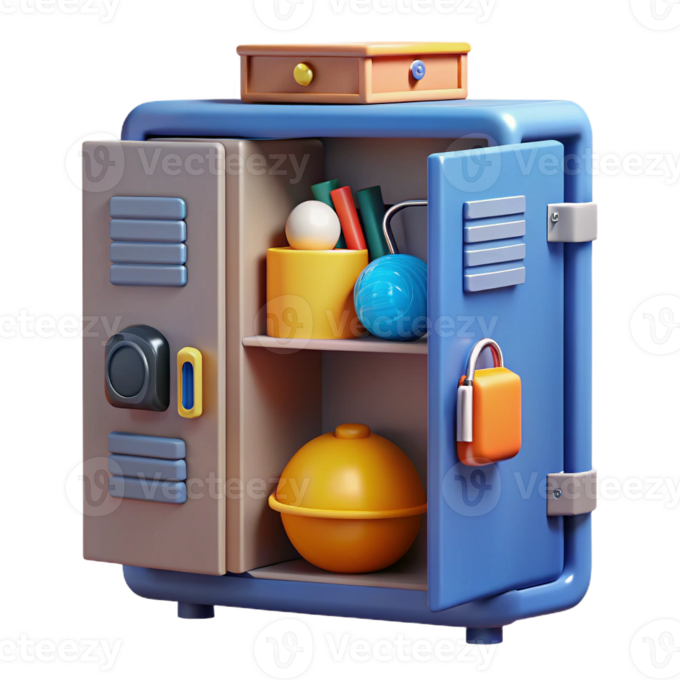 3D Render Locker Storage Illustration png