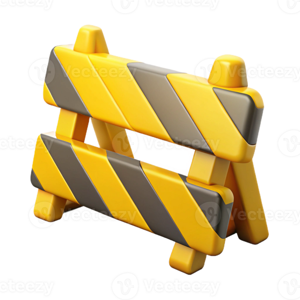 3D Render Yellow and Black Barrier png