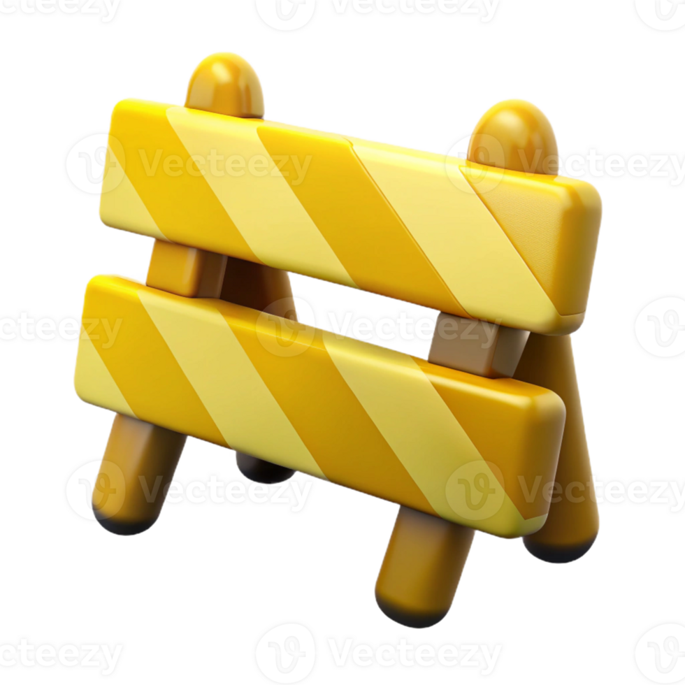 3D Cartoon Roadblock Illustration png