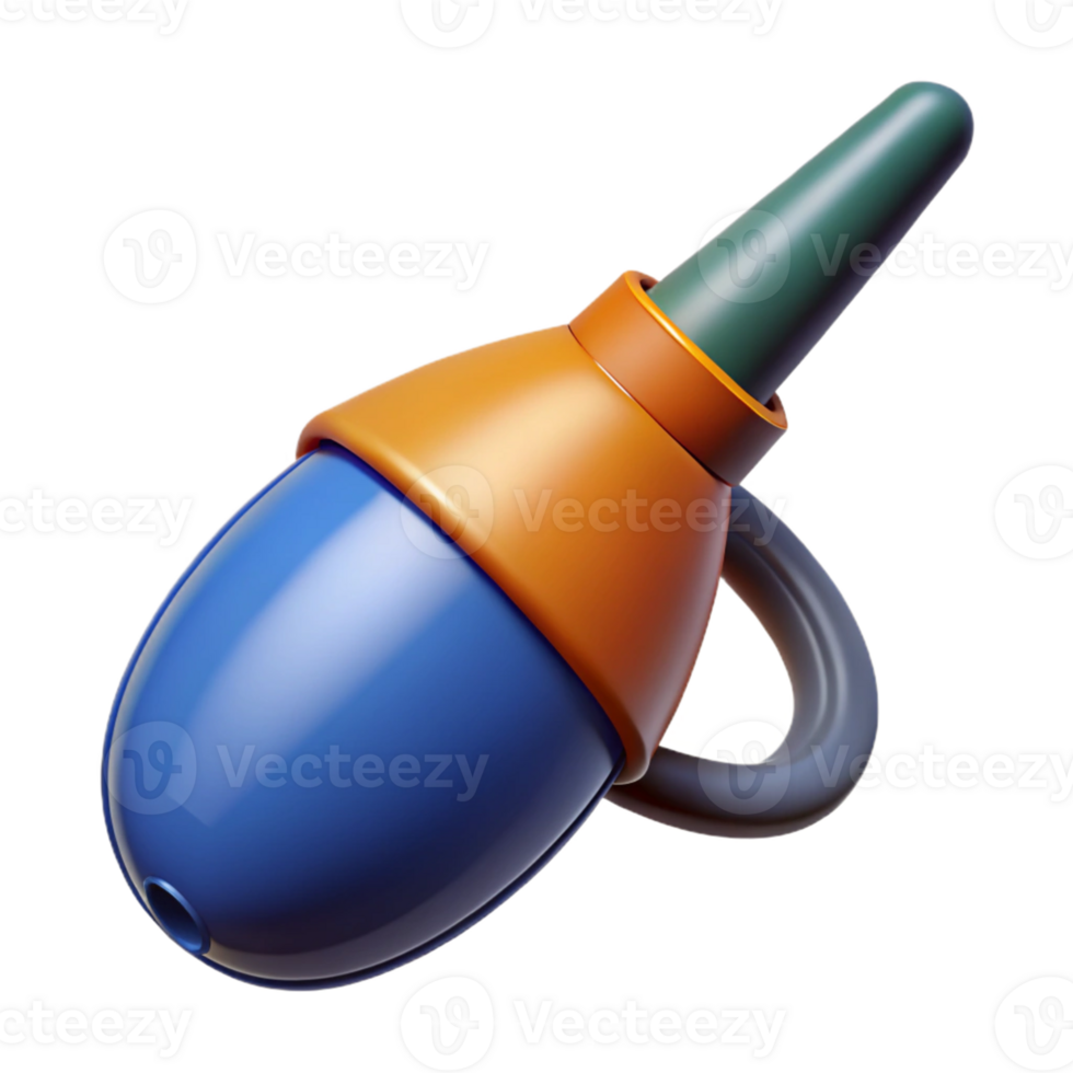 3D Render Blue Orange Green Gadget Illustration png