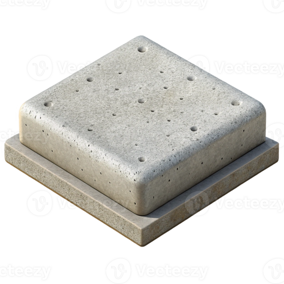 3D Render Grey Textured Block png