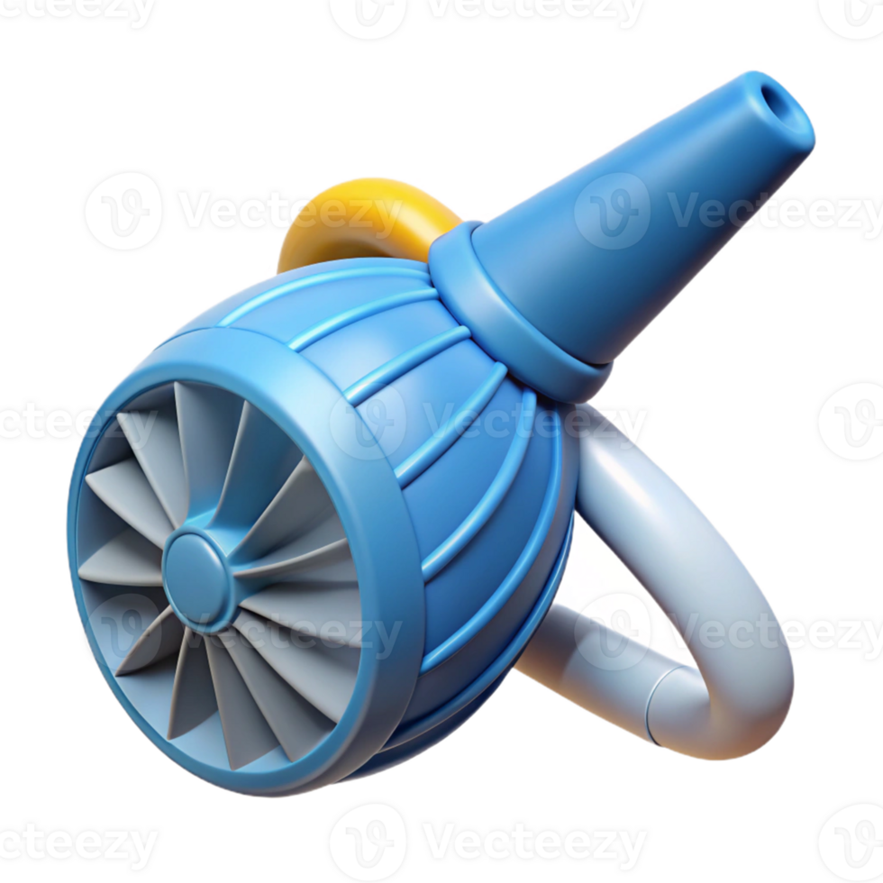 Cartoon Jet Engine 3D Render png