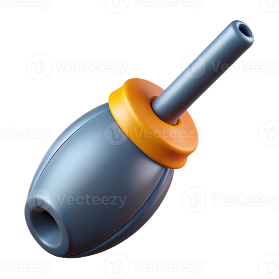 3D Render Gray and Orange Bulb Syringe Illustration png