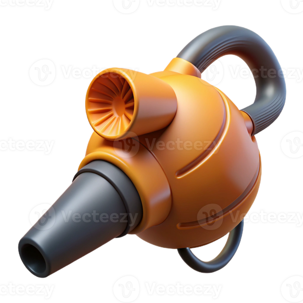 3D Render Orange Leaf Blower Illustration png