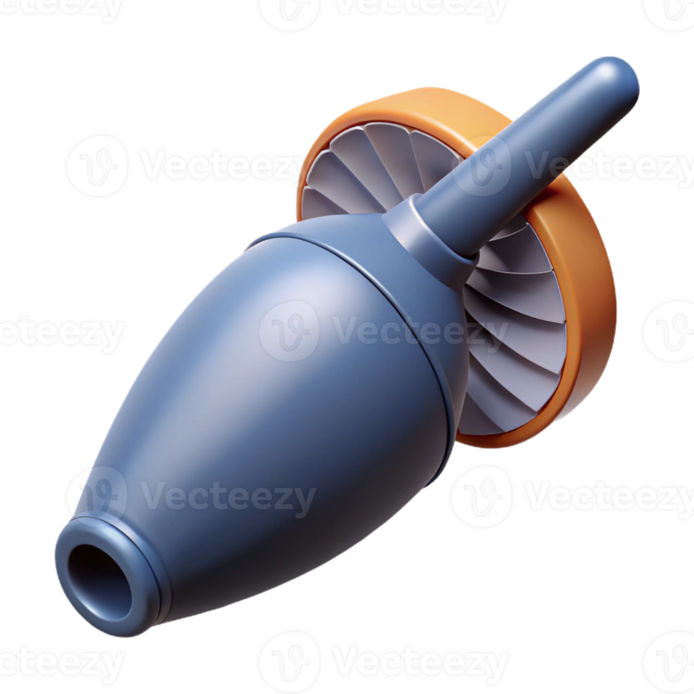 3D Render Jet Engine Illustration png