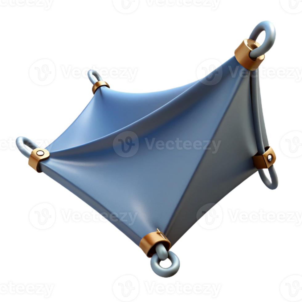 3D Render of Abstract Blue Fabric Form png