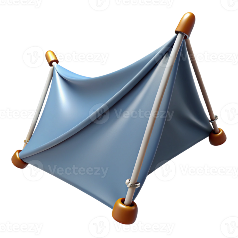 3D Render Blue Tent Illustration png
