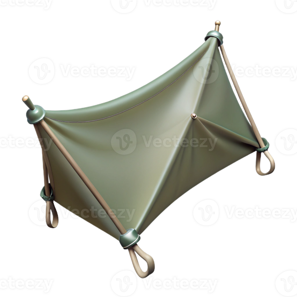 3D Render of a Simple Camping Tent png