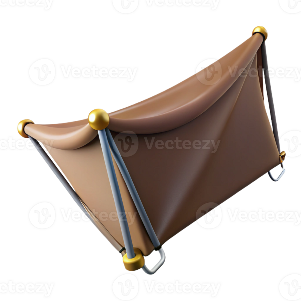 Brown 3D Render of a Folding Fabric Hammock png