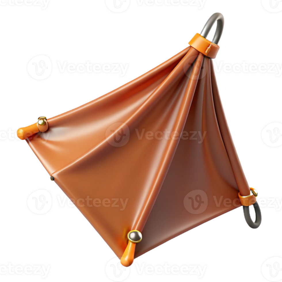 3D Render Brown Leather Pyramid Bag Illustration png
