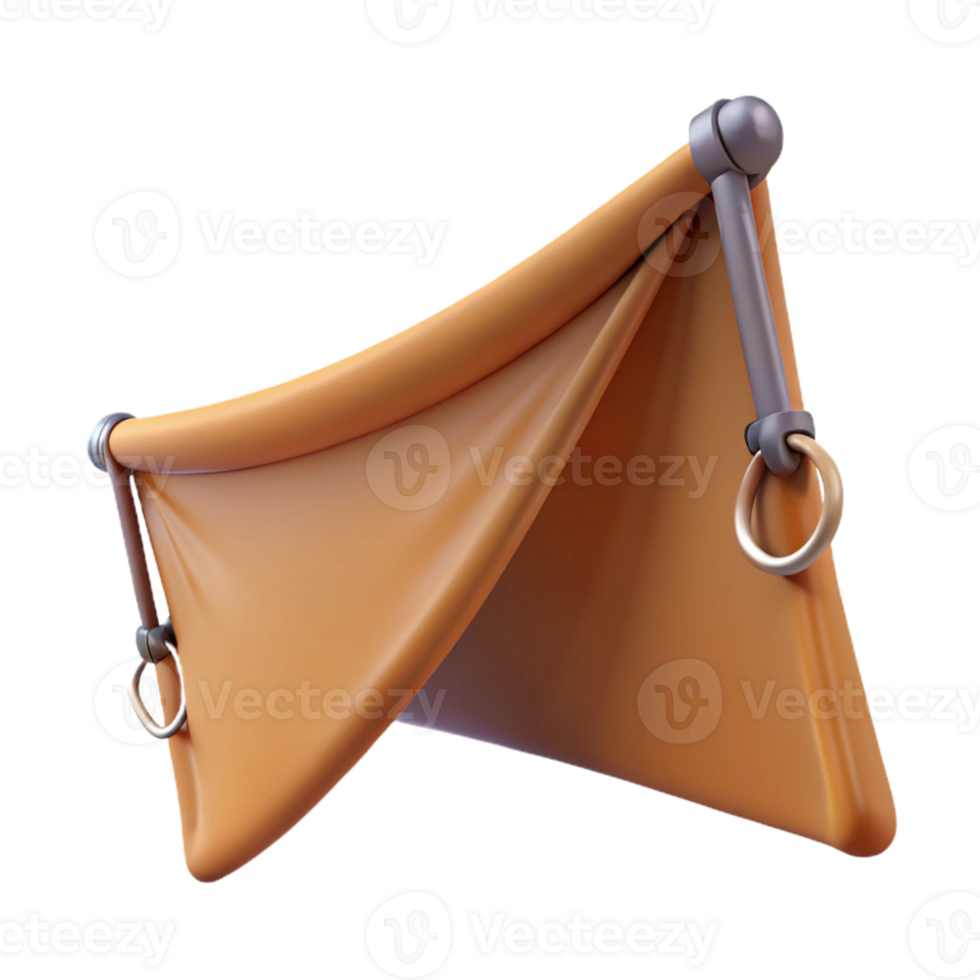 3D Render Orange Fabric Hammock png
