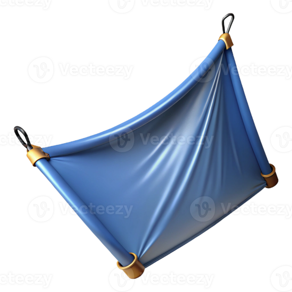 3D Render Blue Fabric Scroll Illustration png