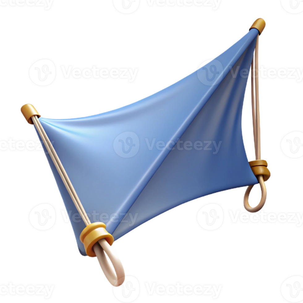 3D Render Blue Fabric Hammock Illustration png
