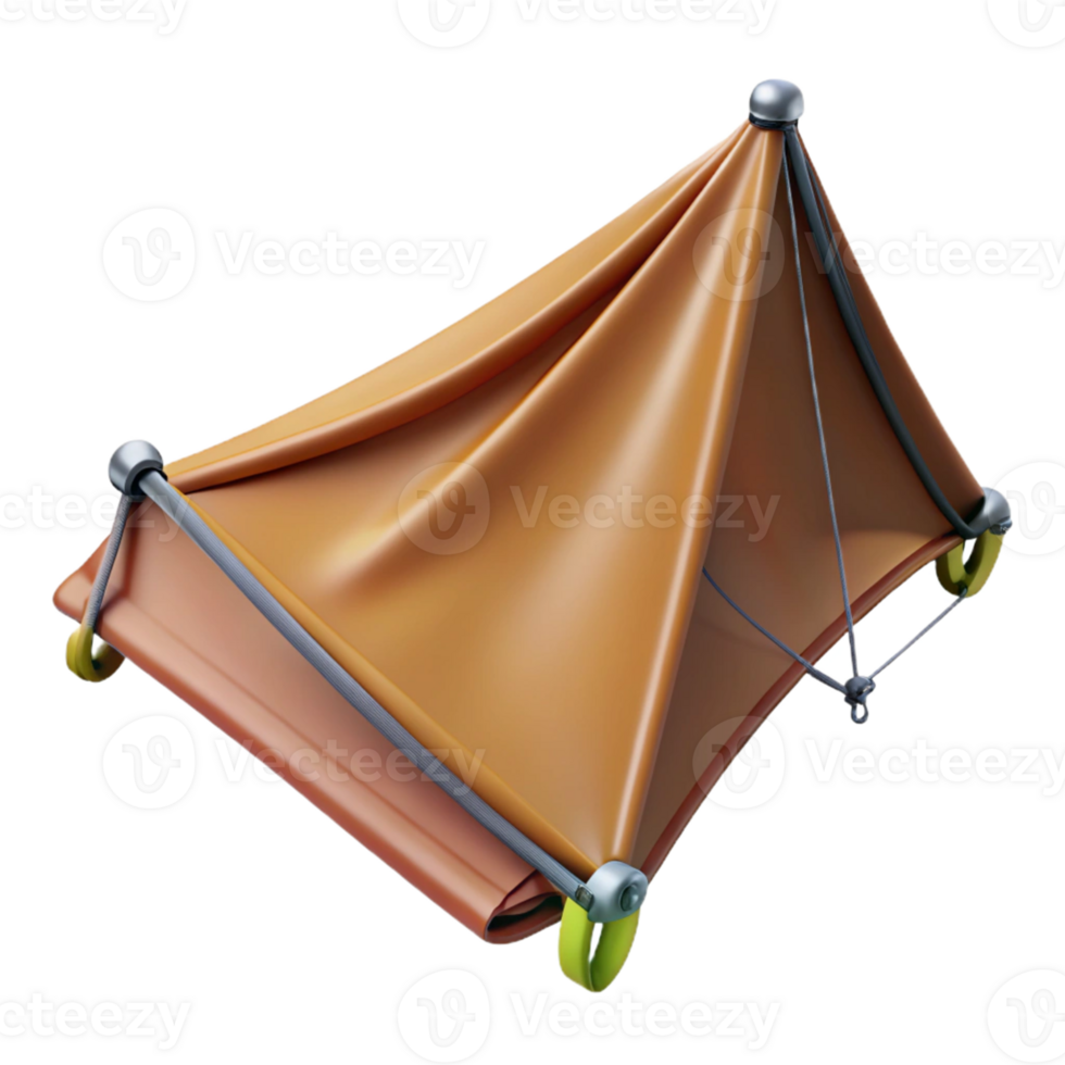 3D Render of Compact Orange Tent png