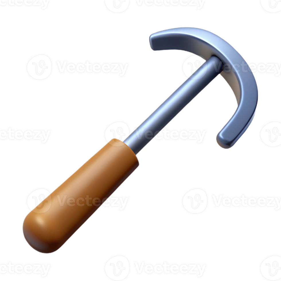 3D Hammer Illustration Brown Handle Tool png