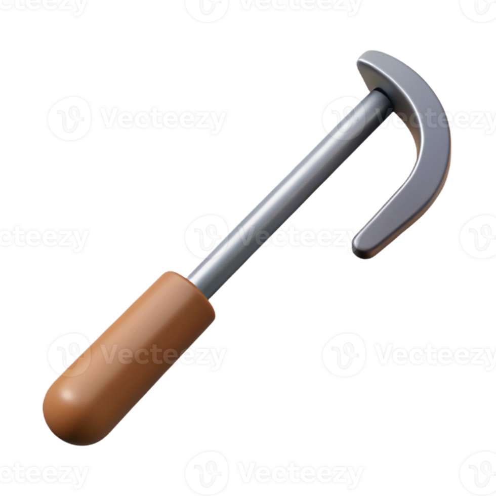 3D Render of a Metal Hook Tool png