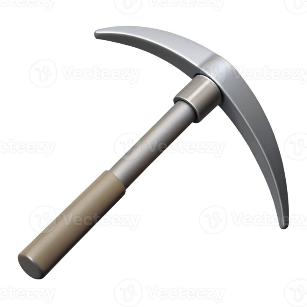 3D Render Pickaxe Mining Tool Illustration png