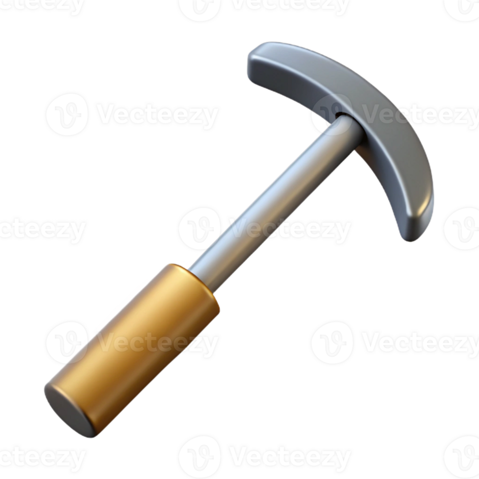 3D Render Gold and Silver Hammer Illustration png