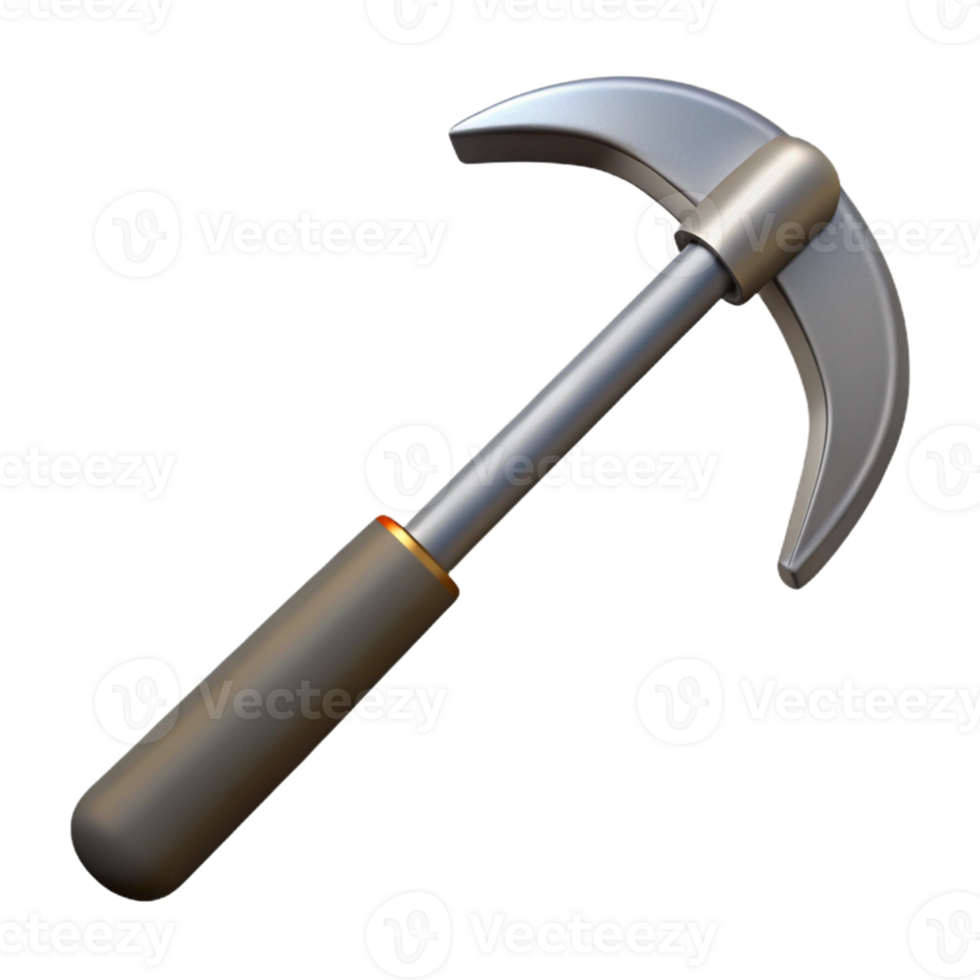 3D Model of a Curved Hammer Tool png