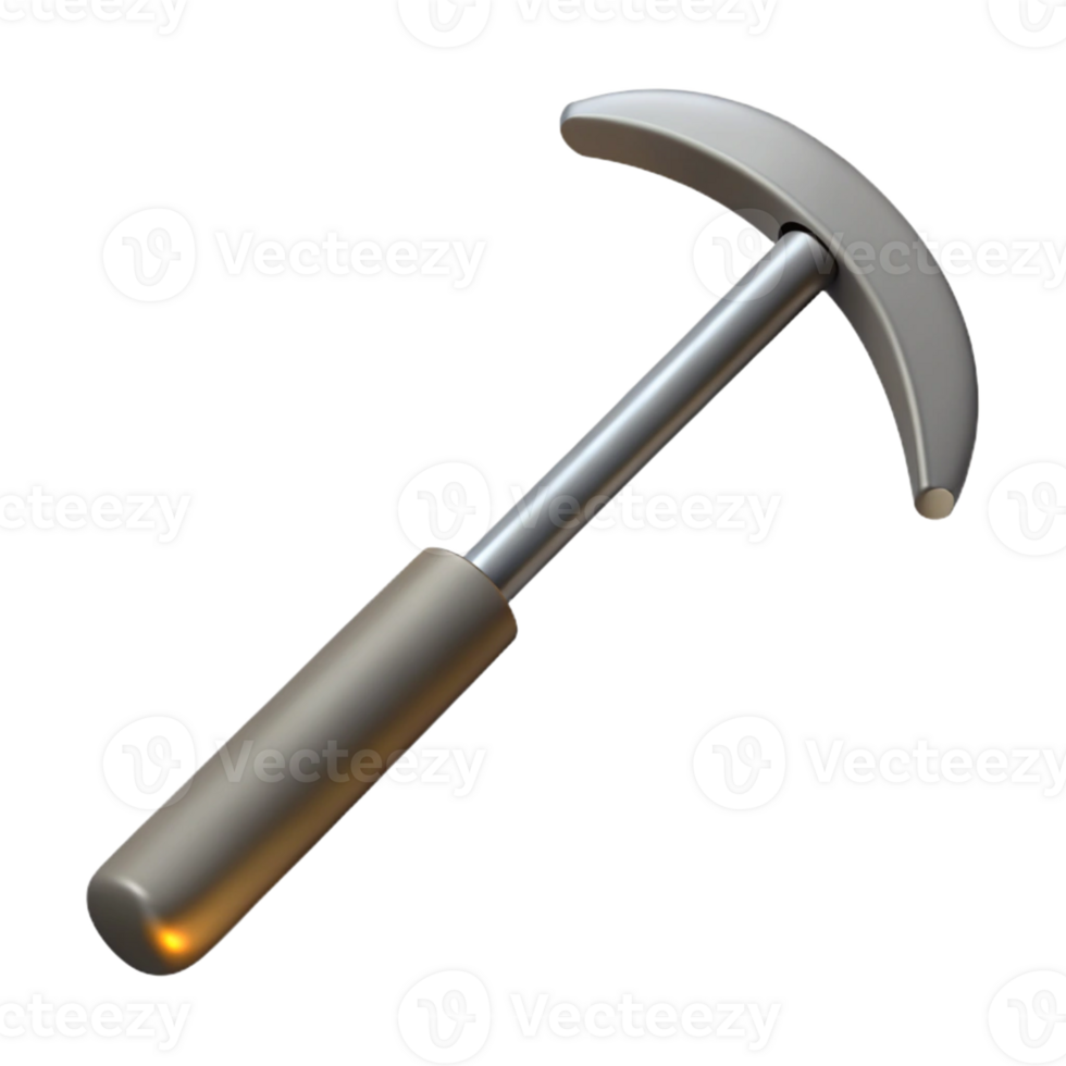 3D Render of a Curved Hammer Tool png