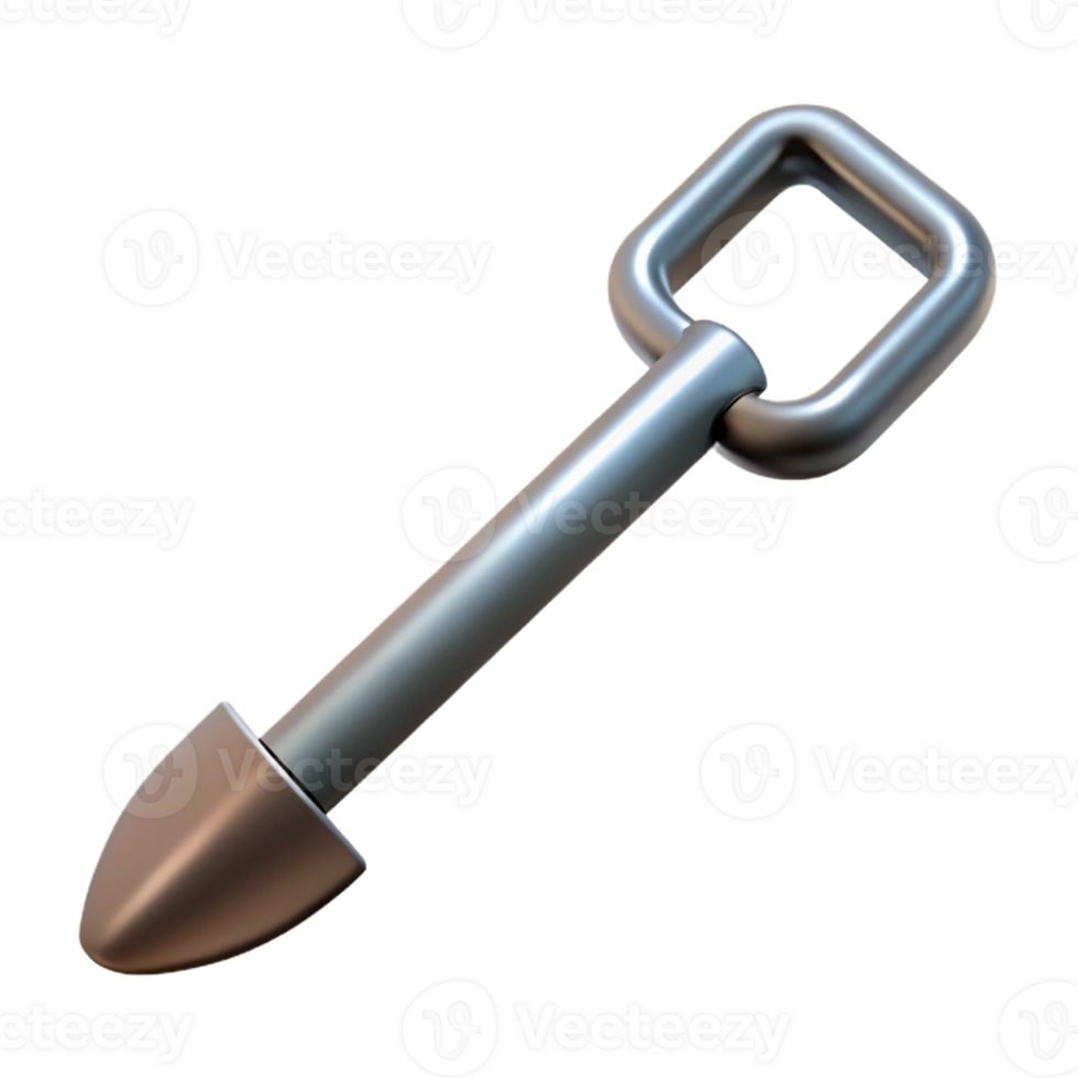 3D Render of a Metal Tool with Square Loop png