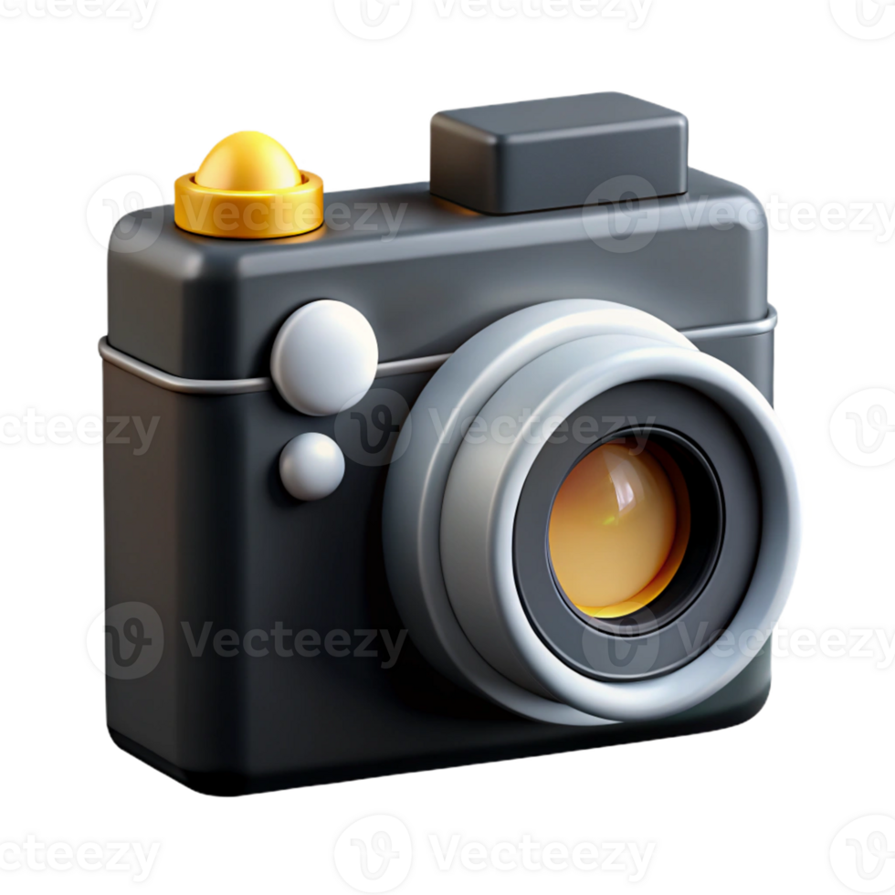 3D Render Cartoon Camera Illustration png