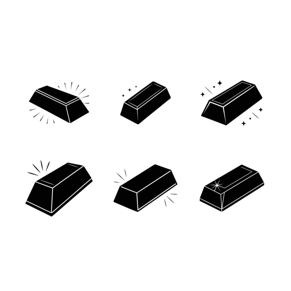 Gold Ingot and Linocut Silhouette Design vector