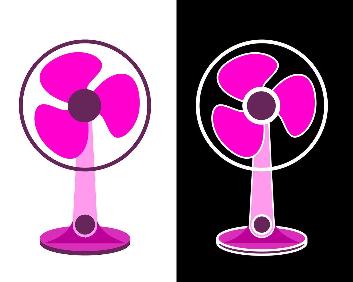 Illustration of pink fan with a modern design and circular grill vector