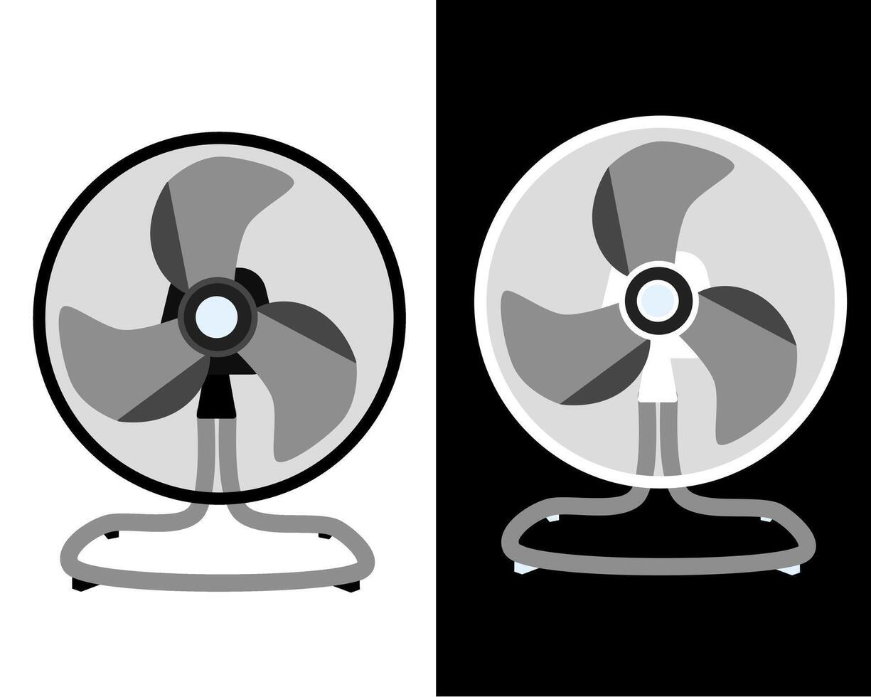 Illustration of gray fan with a circular head with big fan blade vector