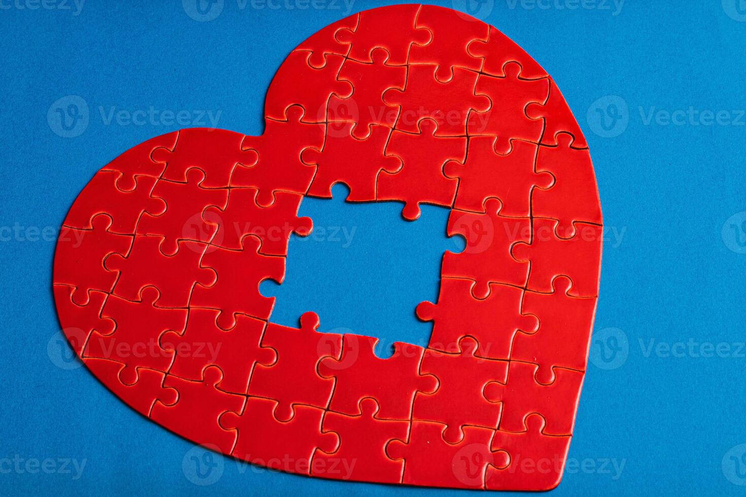 The concept of feelings in a puzzle. missing pieces in the puzzle, broken love photo