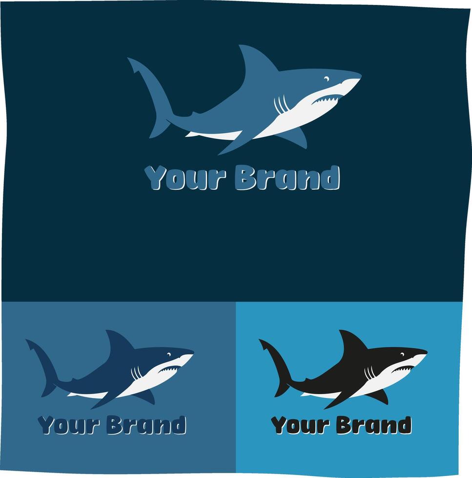 cool shark themed logo, suitable for related brands vector