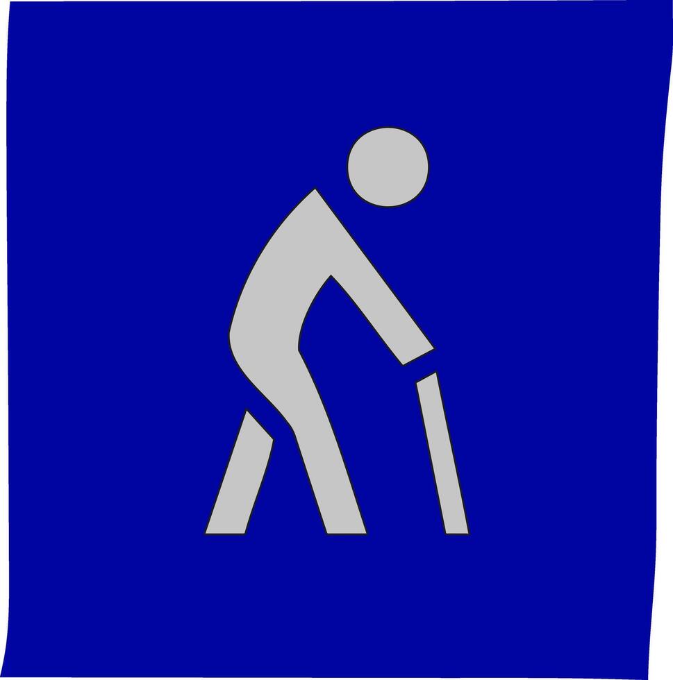 icon of person crossing be careful with stick, suitable for related content vector
