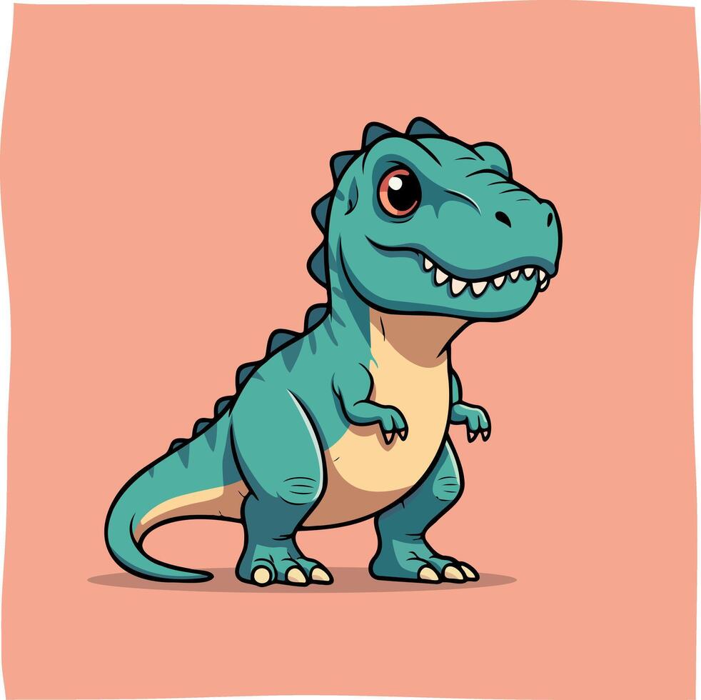 doodle cartoon illustration of tyrannosaurus and tirex, suitable for content decoration or related mascot vector