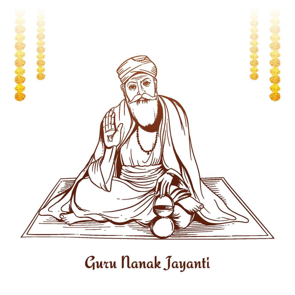 Guru Nanak Jayanti celebrates the birth of the first Sikh Guru background vector