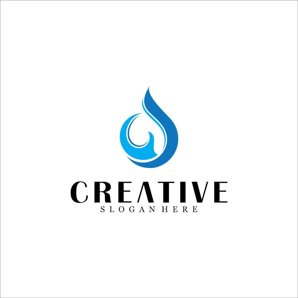 Abstract wave logo design vector