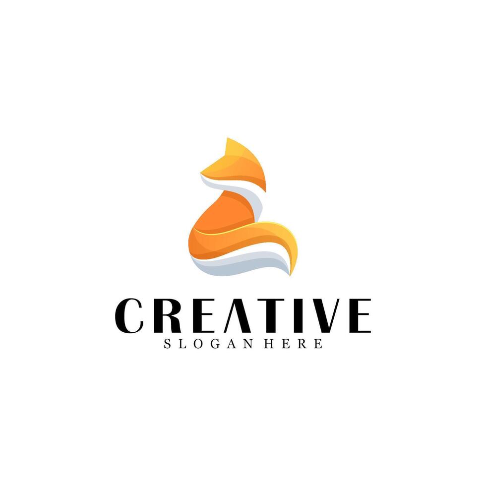Abstract fox logo design vector