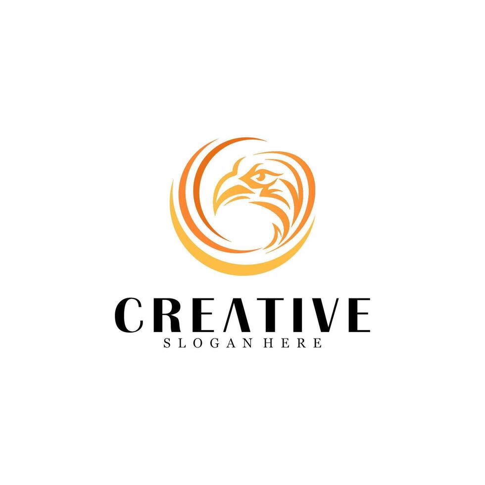 Abstract eagle circle logo design vector