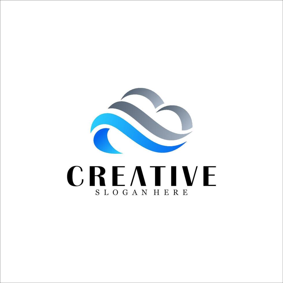 Abstract cloud logo design vector