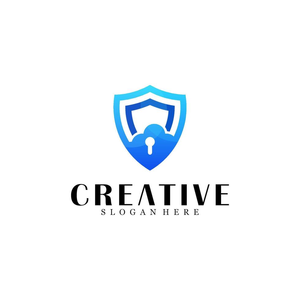 Abstract protect lock logo design vector